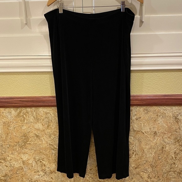 Chico’s 3 (XL 16) Travelers Pants Stretchy Black Cropped High Rise Side Slits - Picture 2 of 11